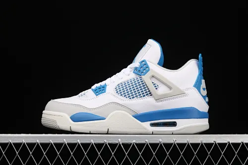 All categories Air Jordan Jordan series basketball shoes Air Jordan 4 pure original Air Jordan 4 Retro "Military Blue" AJ4 Joe 4 white blue 308497-105